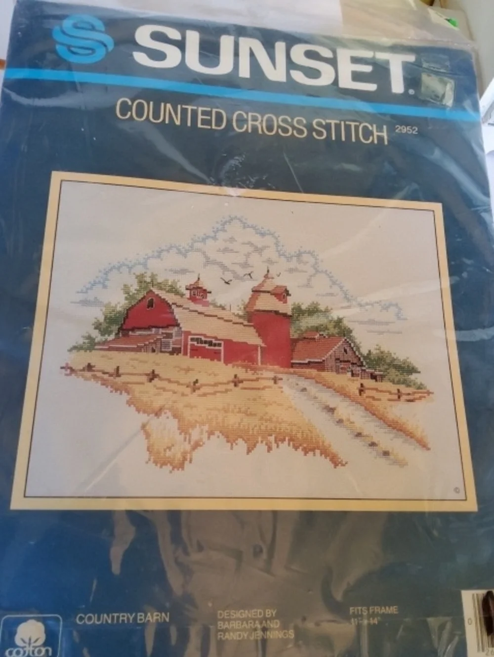 NOS Sunset Counted Cross-stitch Kit Country Barn.